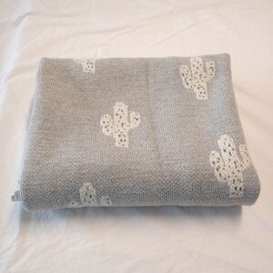Cozy Cactus Cotton Knit Blanket – Child or Lap Size Throw, Boho Nursery Decor
